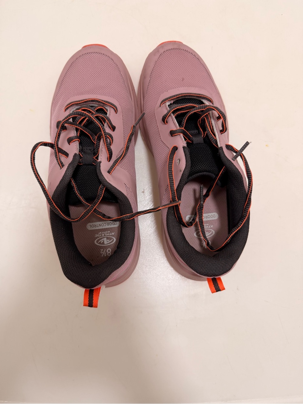 Women’s Pink Athletic Lace-Up Sneakers with Black & Orange Accents